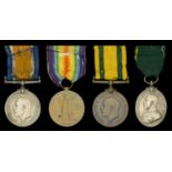 Four: Corporal W. J. Dunning, Dorsetshire Regiment British War and Victory Medals (1263 C...