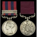 Pair: Gunner W. Bruce, Royal Artillery India General Service 1854-95, 1 clasp, North Wes...