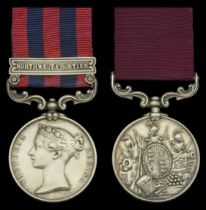 Pair: Gunner W. Bruce, Royal Artillery India General Service 1854-95, 1 clasp, North Wes...