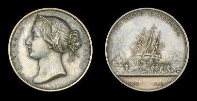 Arctic Medal 1818-55, a silver trial striking of the unadopted circular pattern, by L. C. Wy...