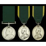 Volunteer Force Long Service Medal, E.VII.R. (1481 Pte J. W. Beere. 5th V.B. Hamps: Regt) pa...
