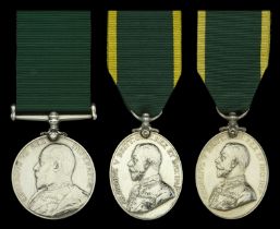 Volunteer Force Long Service Medal, E.VII.R. (1481 Pte J. W. Beere. 5th V.B. Hamps: Regt) pa...