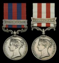 Pair: Bombardier John Cronnolly, Bombay Artillery India General Service 1854-95, 1 clasp,...