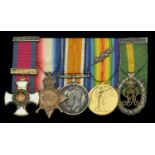 A Great War D.S.O. group of five awarded to Major H. L. Pearson, Royal Field Artillery Di...