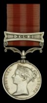 Indian Mutiny 1857-59, 1 clasp, Delhi (Gunr. Walter Harte, 3rd Bn. Bengal Art.) contact mark...