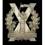 Tyneside Scottish Officer's Glengarry Badge. A scarce example by J. R. Gaunt and Co., silve...
