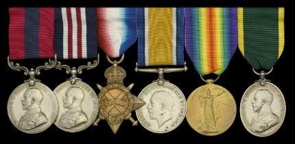A Great War 'Western Front' D.C.M., M.M. group of six awarded to Battery Sergeant-Major H. F...