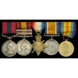 A Great War 'Wulverghen, October 1915' D.C.M. group of five awarded to Lieutenant B. Benton,...