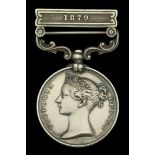 South Africa 1877-79, 1 clasp, 1879 (913. Gunr. H. Cowley. 6th Bde. R.A.) toned, good very f...