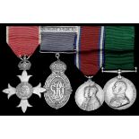 An inter-War 'Civil Division' M.B.E. and Kaisar-i-Hind group of four awarded to F. W. Bull,...