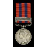 India General Service 1854-95, 1 clasp, Umbeyla (507 J. Walding 1st. Bn. 7th. Regt.) edge ni...