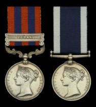 Pair: Able Seaman J. Melvin, Royal Navy and H.M. Coast Guard India General Service 1854-9...