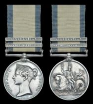 A fine N.G.S. medal awarded to Commander Thomas Cull, R.N., who was Acting-Lieutenant in com...