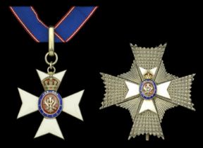 The Royal Victorian Order, K.C.V.O., Knight Commander's set of insignia, comprising neck bad...