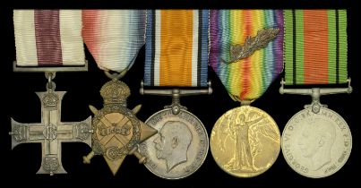 A Great War 'Palestine' M.C. group of five awarded to Chaplain to the Forces Fourth Class Th...