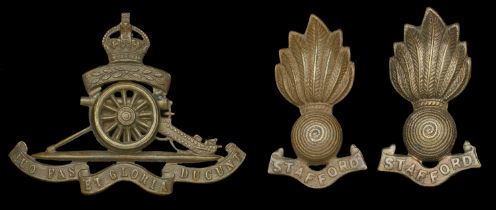 Staffordshire (61st Field Brigade) Territorial Artillery Insignia c.1921. A scarce Officer'...