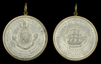 Alexander Davison's Medal for Trafalgar 1805, pewter, unnamed as issued, contained in its or...