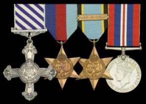 A Second War '1945' D.F.C. group of four awarded to Stirling and Lancaster wireless operator...