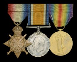 Three: Sergeant A. V. Higgs, Cheshire Regiment, later Royal Navy 1914 Star (896 Sjt. A. H...