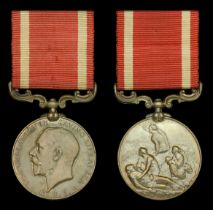 A pre-War Sea Gallantry Medal awarded to L. H. Davies, for the rescue of the Royal Party fro...