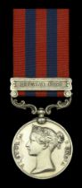 India General Service 1854-95, 1 clasp, Hazara 1888 (849 Pte J. Leonard 1st Bn. Suff. R.) ve...