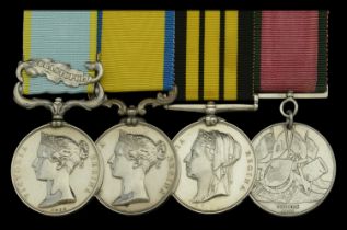 Four: Paymaster-in-Chief G. M. Blyth, Royal Navy Crimea 1854-56, 1 clasp, Sebastopol, unn...