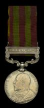 India General Service 1895-1902, 1 clasp, Waziristan 1901-2 (4841 Pte W. H. Saunders 2d Suff...