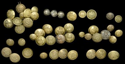 Military Buttons. A selection of military button, including pre-1881 Officer's and other ra...
