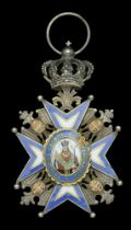 Serbia, Kingdom, Order of St. Sava, Knight's breast badge, 65mm including crown suspension x...