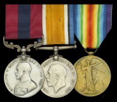 A Great War 'November 1918' D.C.M. group of three awarded to Rifleman E. W. Bryant, 16th (Co...