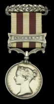 A most interesting Indian Mutiny medal awarded to William Green, Medical Staff Corps, who nu...