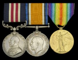 A Great War 'Egyptian theatre' M.M. group of three awarded to Private P. Hawkins, 1/1st Berk...