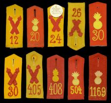 Imperial German Shoulder Boards. Comprising 10 individual Foot Artillery examples, comprisi...