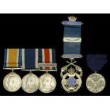 A Naval Good Shooting Medal with Second Award Bar group of three awarded to Chief Petty Offi...