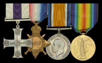 A Great War M.C. group of four awarded to Lieutenant W. P. Batters, Essex Yeomanry, later Ar...