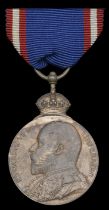 Royal Victorian Medal, E.VII.R., bronze, unnamed as issued in its damaged case of issue, tog...