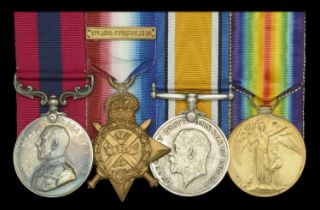 A fine Great War 1918 'Western Front' D.C.M. group of four to Warrant Officer Class II E. Pe...