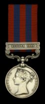 India General Service 1854-95, 1 clasp, Hazara 1888 (185 Pte J. W. Taylor 1st Bn Suff. R.) o...
