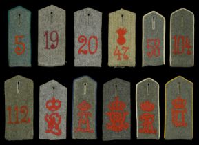 Imperial German Shoulder Boards. 12 individual Field Grey examples, comprising Infantry Reg...