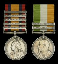Pair: Driver C. Banks, Royal Horse Artillery Queen's South Africa 1899-1902, 5 clasps, Ca...