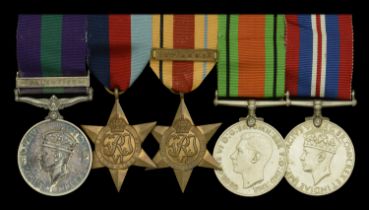Five: Gunner S. J. Harris, Royal Horse Artillery General Service 1918-62, 1 clasp, Palest...