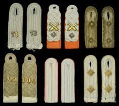 German Army Officers Shoulder Boards. Six matching pairs, comprising Oberstleutnant of Ordn...