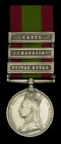 Afghanistan 1878-80, 3 clasps, Peiwar Kotal, Charasia, Kabul (854: Gr. J. Dillon. F/A. R.H.A...