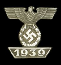 Germany, Third Reich, 1939 Bar to the Iron Cross 1914 Second Class, maker marked 'L4' on the...