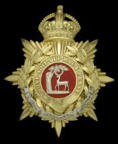 The Royal Berkshire Regiment Officer's Helmet Plate 1901-14. A good quality example, standa...