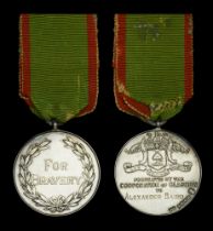 Corporation of Glasgow Bravery Medal, 2nd type, silver (Alexander Baird) hallmarks for Glasg...