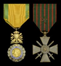 A Great War French Medaille Militaire and Croix de Guerre pair awarded to Assistant Sergeant...