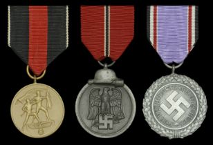 Germany, Third Reich, Entry into Czechoslovakia Medal 1938, bronze; East Medal 1941-42, zinc...