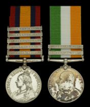 Pair: Driver J. Newman, Royal Horse Artillery Queen's South Africa 1899-1902, 5 clasps, R...