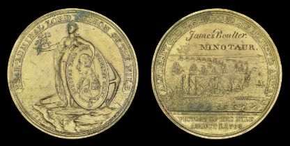 Alexander Davison's Medal for The Nile 1798, bronze-gilt, unmounted, inscribed in the revers...